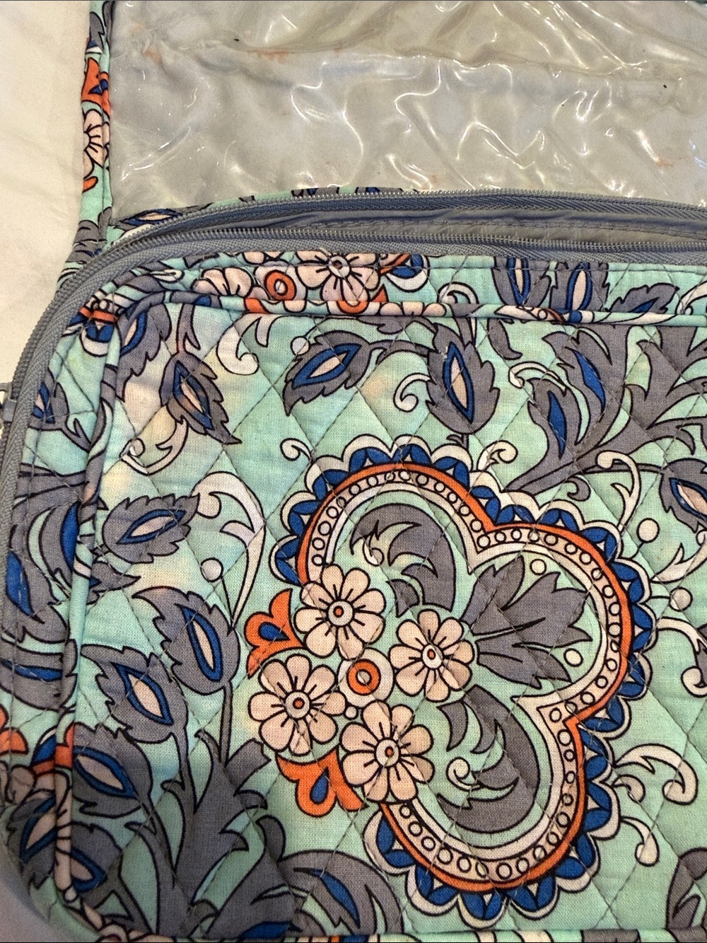 Vera Bradley Retired Fan Flowers Travel Cosmetic Organizer - Picture 4 of 4